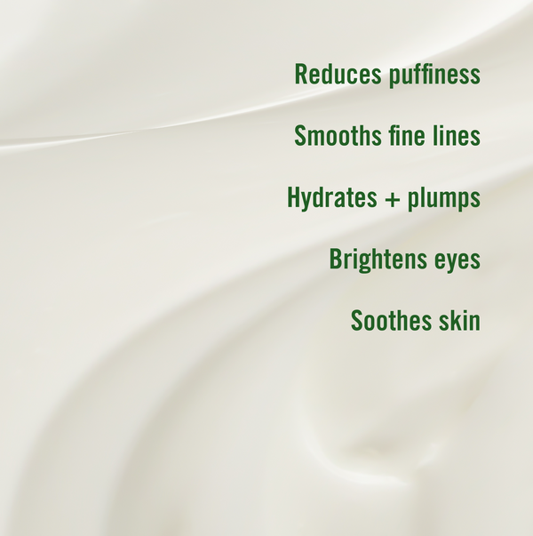 Text listing skincare benefits on a white background.