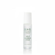 A small cylindrical bottle of SEA-EL Kelp Blemish Stick on a clean white background with a soft reflection below.